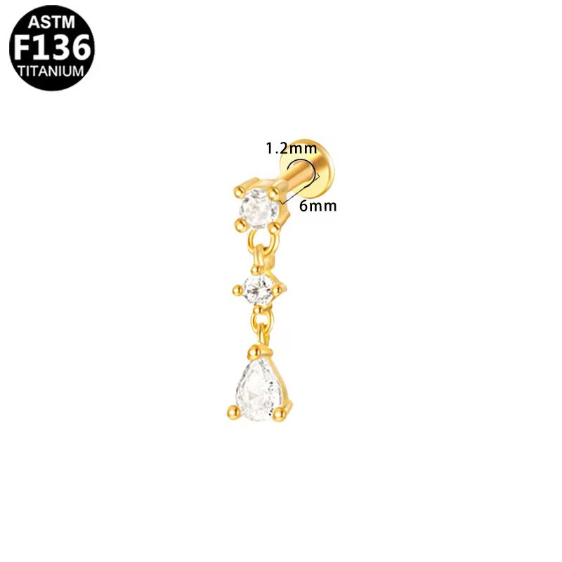LESLIE FLAT BACK STUDS (PAIR)