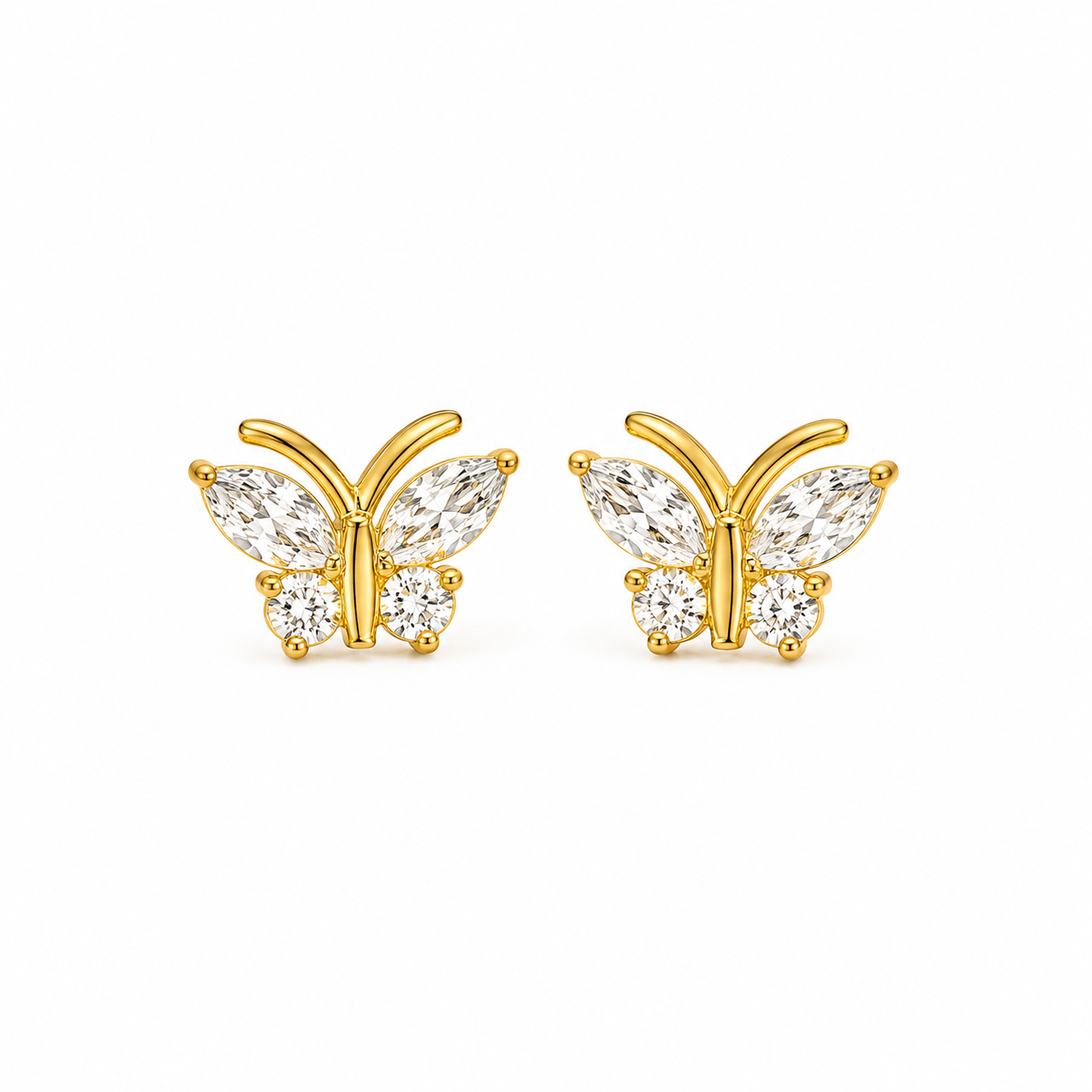 BUTTERFLY FLAT BACK STUDS (PAIR)