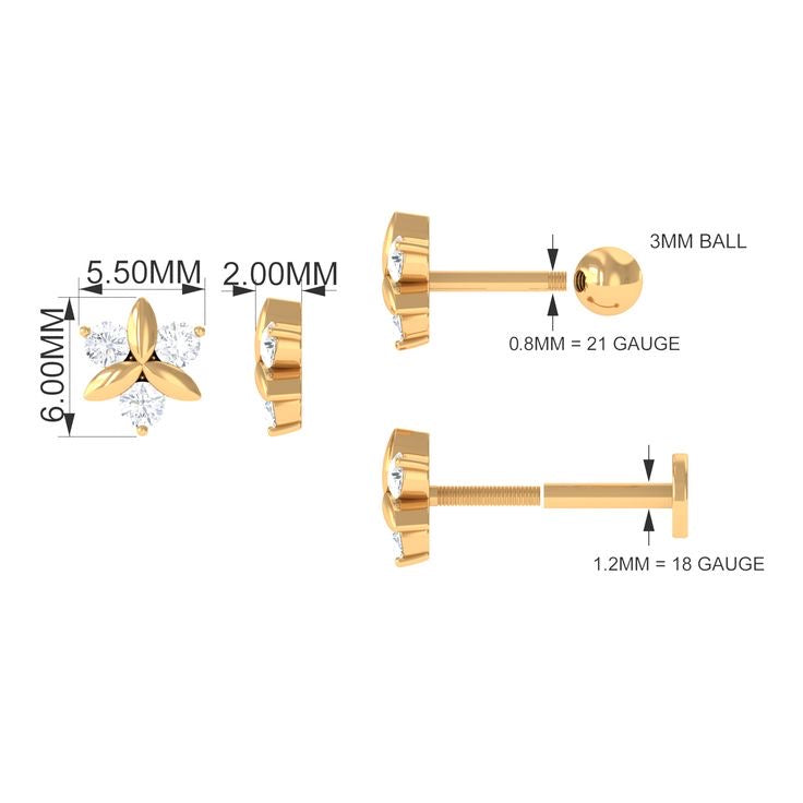 BOWWIE FLAT BACK STUDS (PAIR)