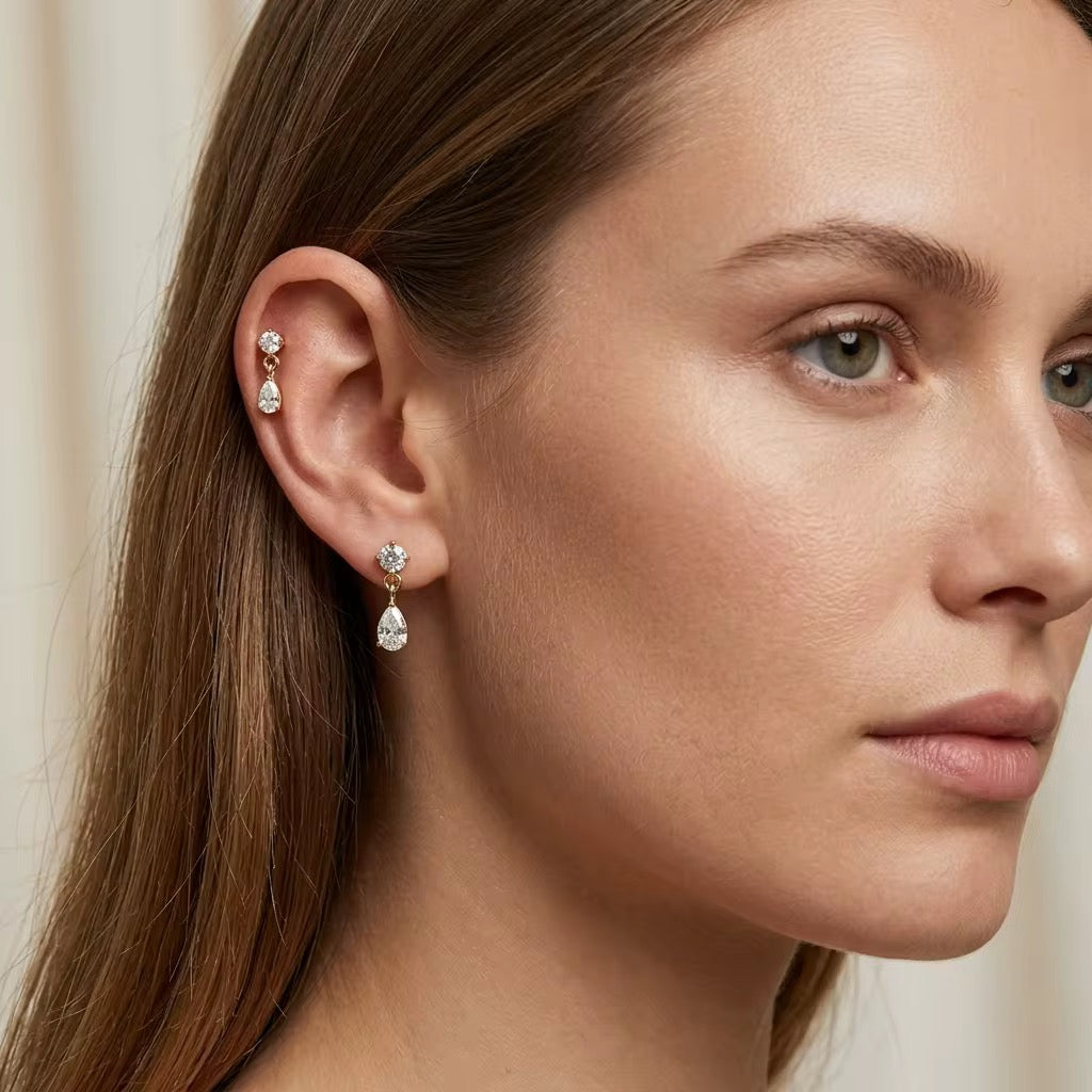 LESLIE FLAT BACK STUDS (PAIR)