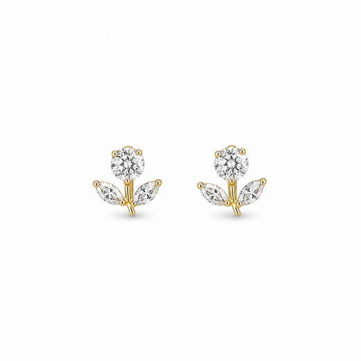 ROSE BUD FLAT BACK STUDS (PAIR)