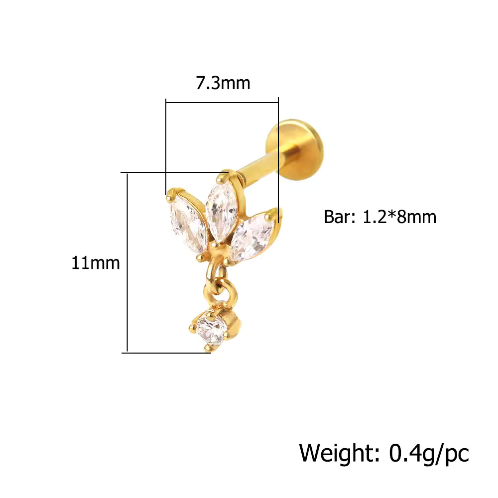 NOELLE FLAT BACK STUDS (PAIR)