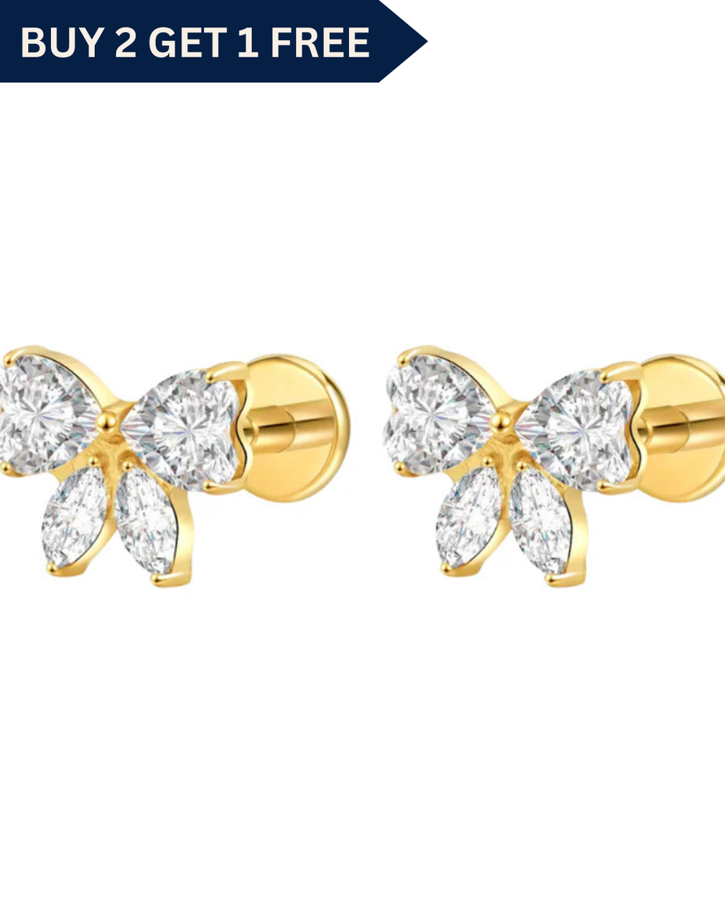 BOWWIE FLAT BACK STUDS (PAIR)