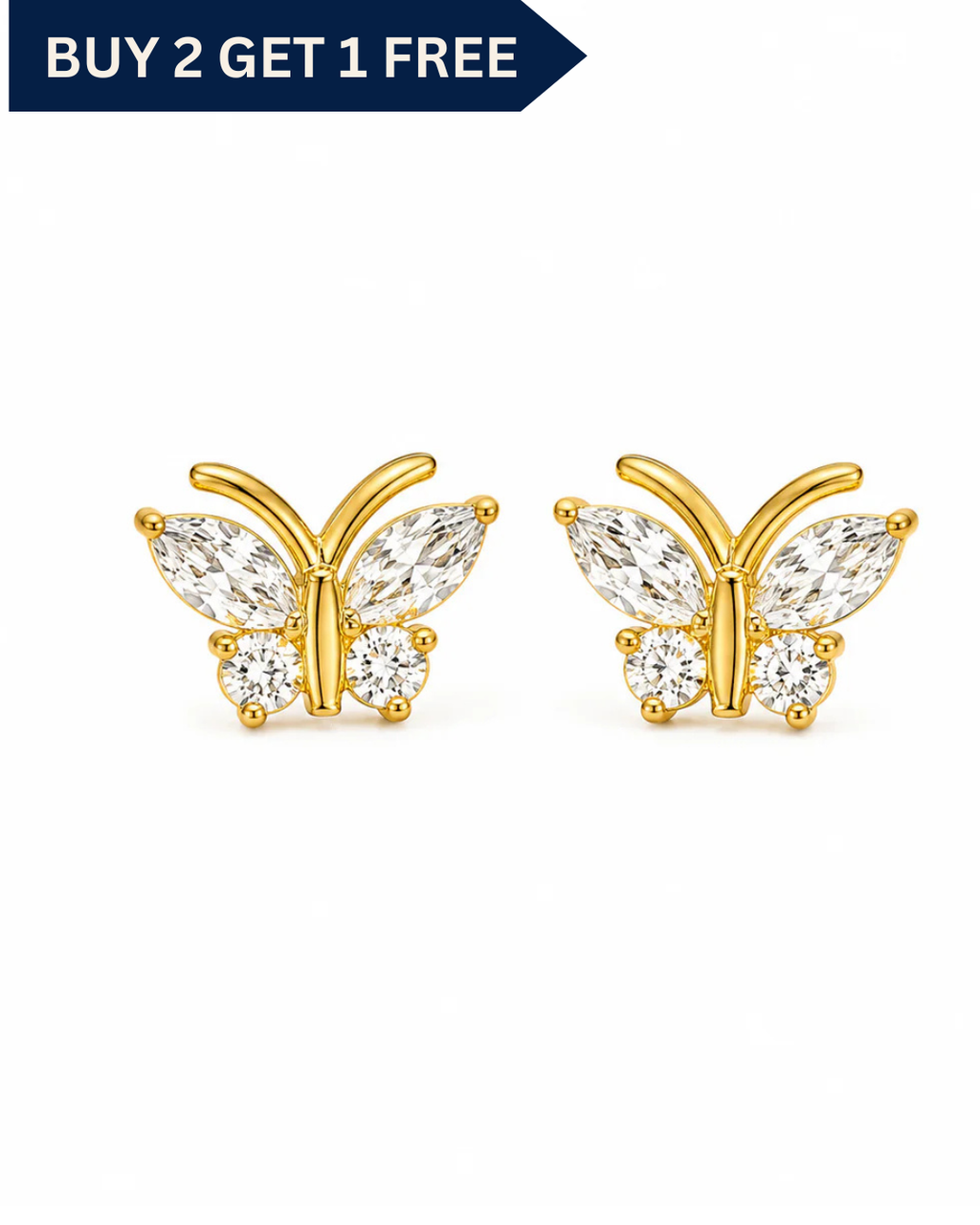 BUTTERFLY FLAT BACK STUDS (PAIR)