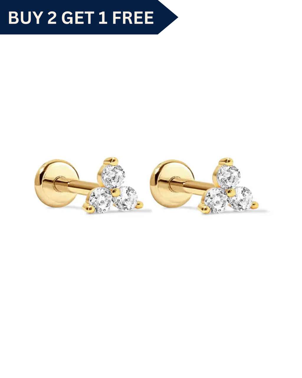 PRINCESS FLAT BACK STUDS (PAIR)