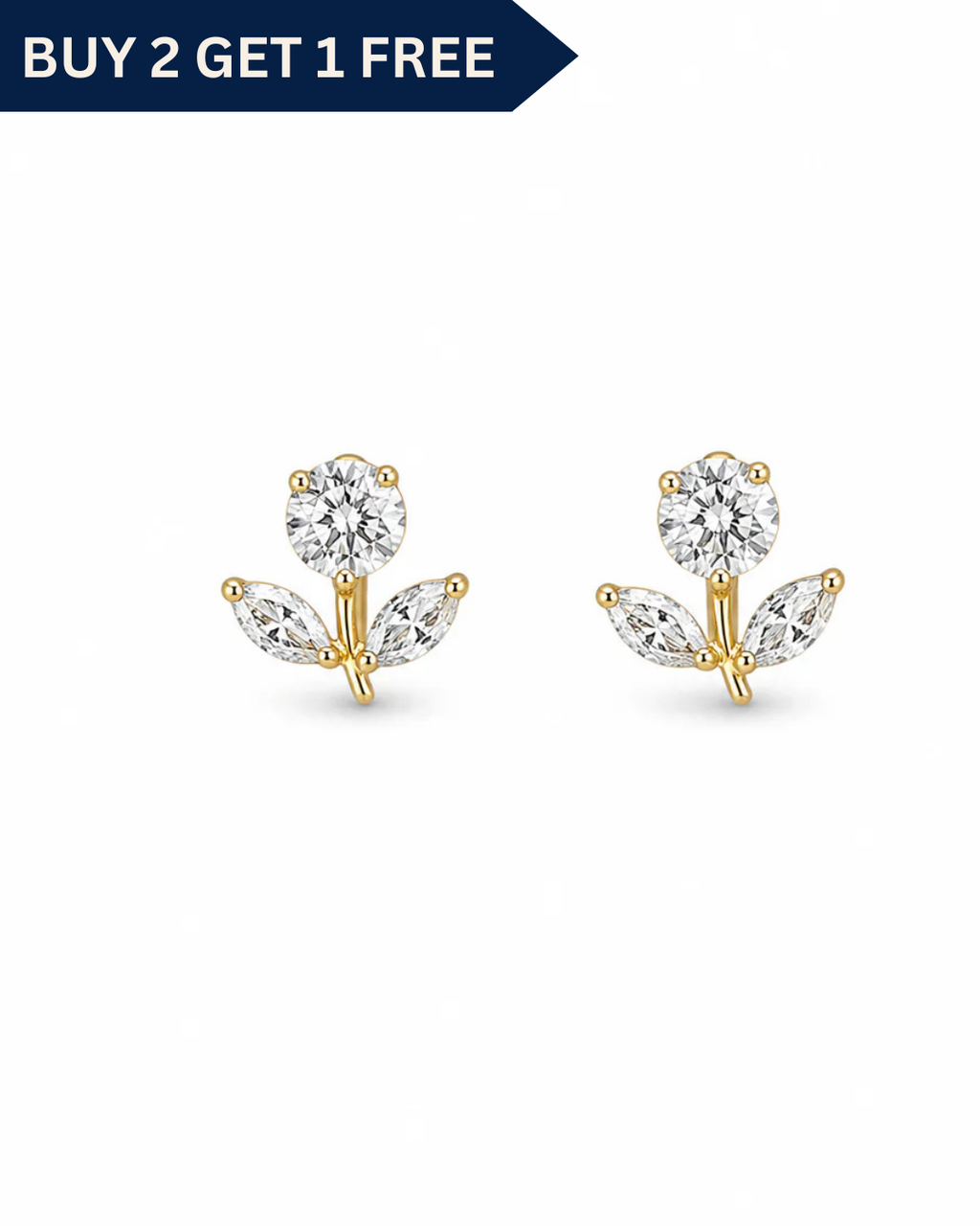 ROSE BUD FLAT BACK STUDS (PAIR)
